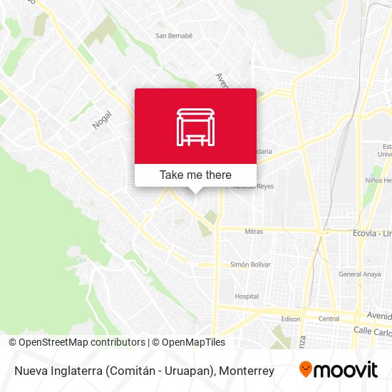 Nueva Inglaterra (Comitán - Uruapan) map