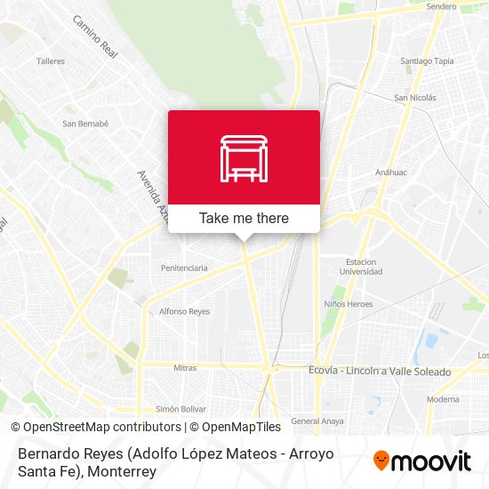 Bernardo Reyes (Adolfo López Mateos - Arroyo Santa Fe) map