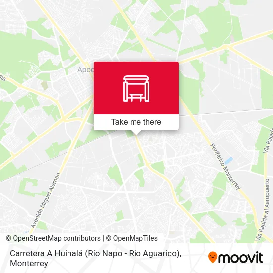 Mapa de Carretera A Huinalá (Río Napo - Río Aguarico)