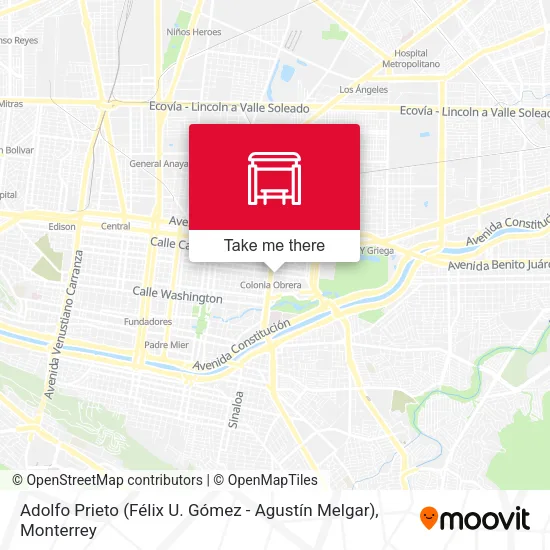 Mapa de Adolfo Prieto (Félix U. Gómez - Agustín Melgar)