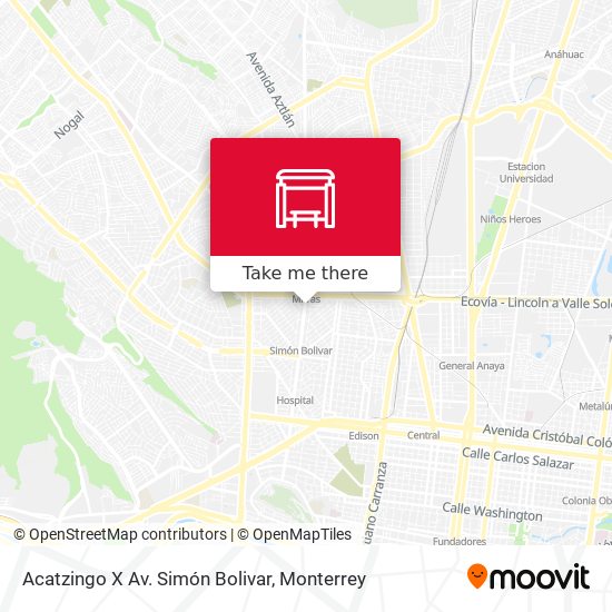 Acatzingo X Av. Simón Bolivar map