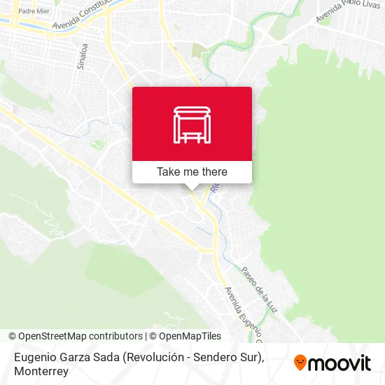 Mapa de Eugenio Garza Sada (Revolución - Sendero Sur)