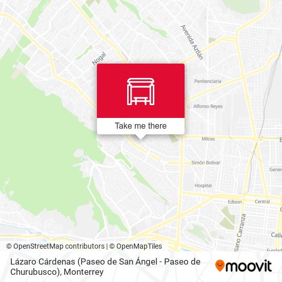 Lázaro Cárdenas (Paseo de San Ángel - Paseo de Churubusco) map
