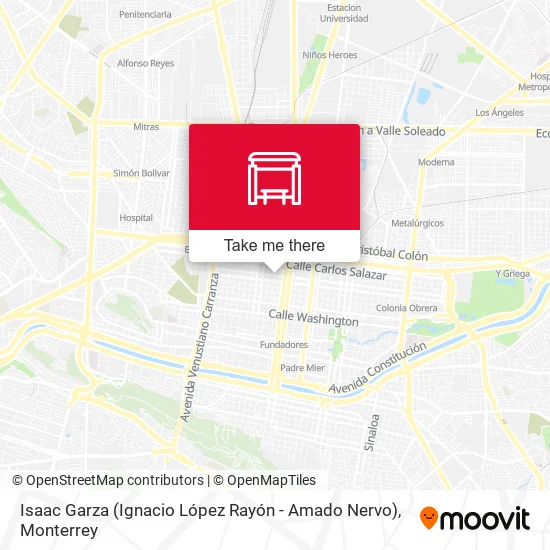 Mapa de Isaac Garza (Ignacio López Rayón - Amado Nervo)