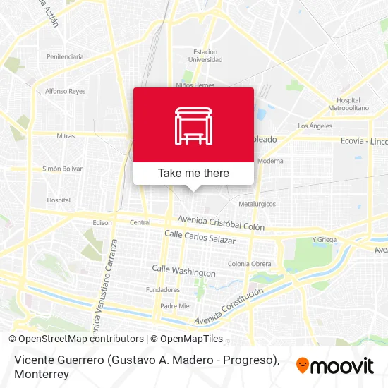 Mapa de Vicente Guerrero (Gustavo A. Madero - Progreso)