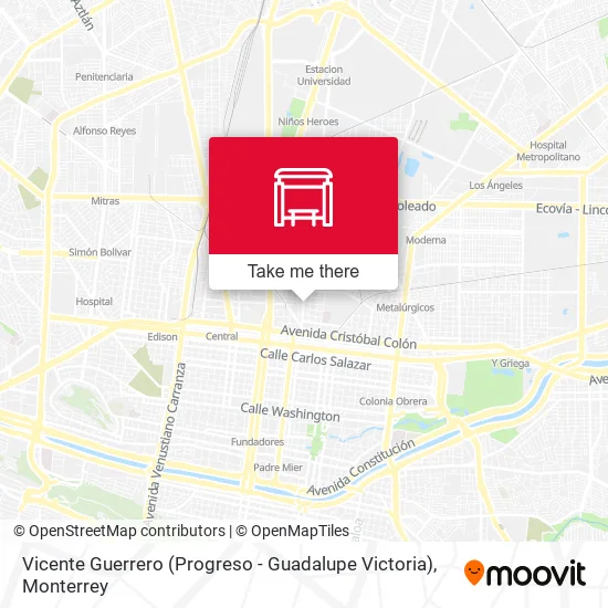 Mapa de Vicente Guerrero (Progreso - Guadalupe Victoria)