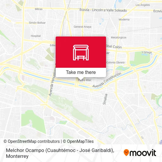 Mapa de Melchor Ocampo (Cuauhtémoc - José Garibaldi)