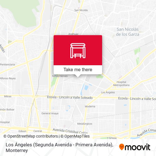 Los Ángeles (Segunda Avenida - Primera Avenida) map