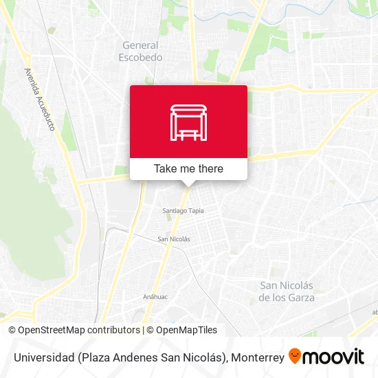 Mapa de Universidad (Plaza Andenes San Nicolás)