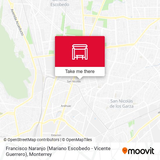 Francisco Naranjo (Mariano Escobedo - Vicente Guerrero) map
