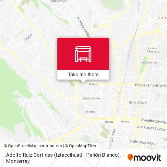 Adolfo Ruíz Cortines (Iztaccíhuatl - Peñón Blanco) map