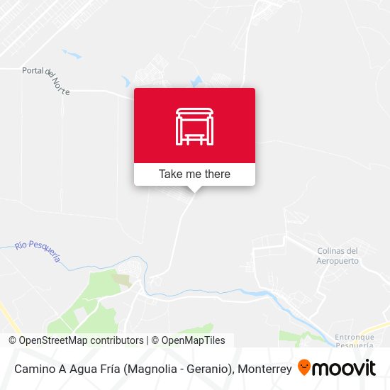 Mapa de Camino A Agua Fría (Magnolia - Geranio)