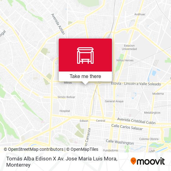 Tomás Alba Edison X Av. Jose María Luis Mora map