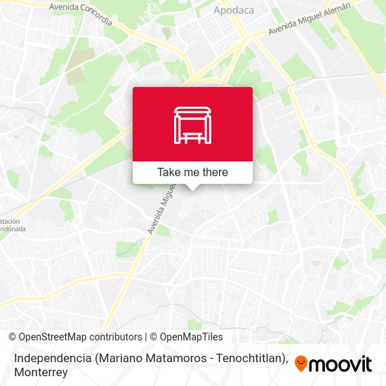 Independencia (Mariano Matamoros - Tenochtitlan) map