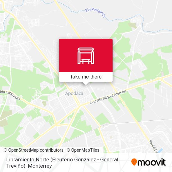 Mapa de Libramiento Norte (Eleuterio González - General Treviño)