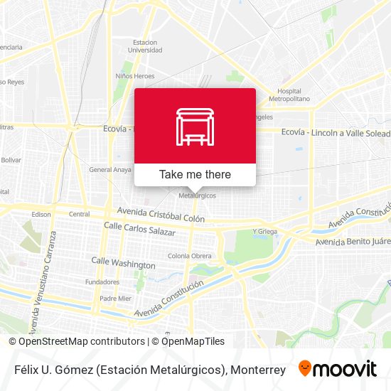 Mapa de Félix U. Gómez (Estación Metalúrgicos)