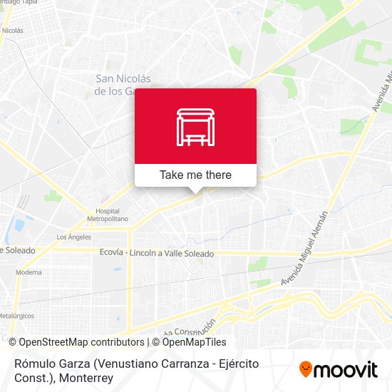 Mapa de Rómulo Garza (Venustiano Carranza - Ejército Const.)