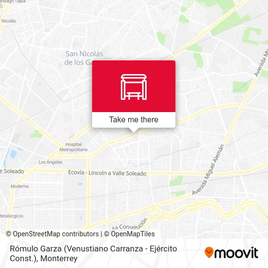 Mapa de Rómulo Garza (Venustiano Carranza - Ejército Const.)