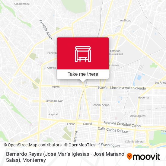 Bernardo Reyes (José María Iglesias - José Mariano Salas) map
