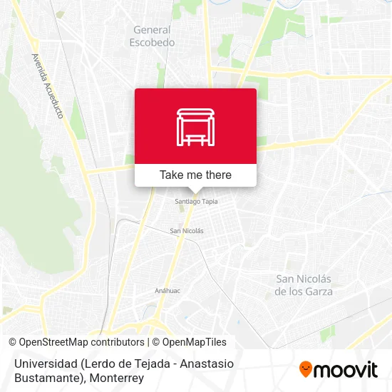 Universidad (Lerdo de Tejada - Anastasio Bustamante) map