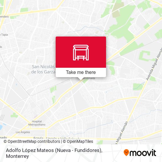 Adolfo López Mateos (Nueva - Fundidores) map