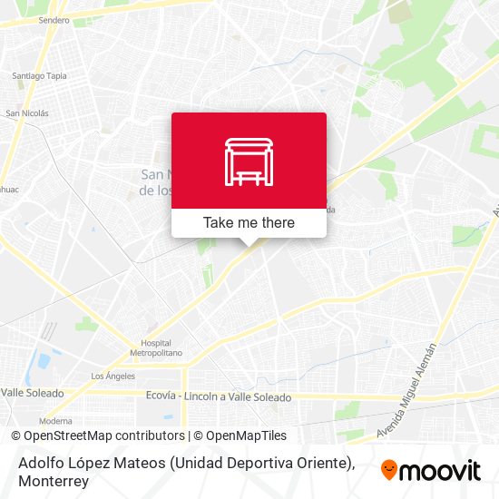 Adolfo López Mateos (Unidad Deportiva Oriente) map