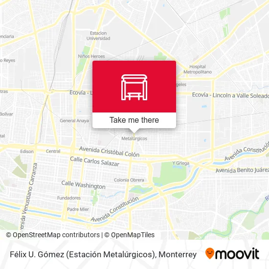 Mapa de Félix U. Gómez (Estación Metalúrgicos)