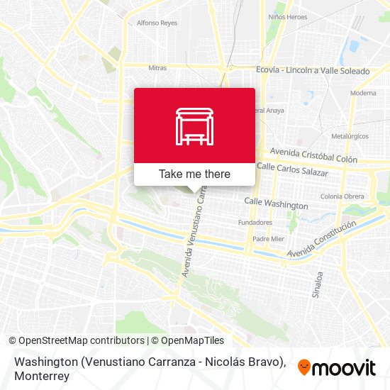Washington (Venustiano Carranza - Nicolás Bravo) map