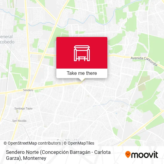 Sendero Norte (Concepción Barragán - Carlota Garza) map