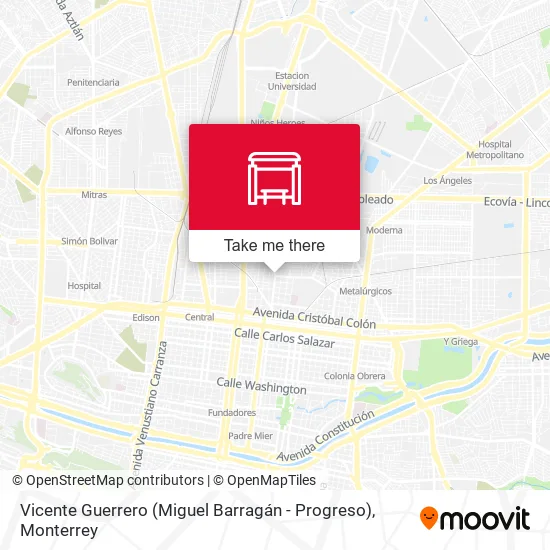 Mapa de Vicente Guerrero (Miguel Barragán - Progreso)