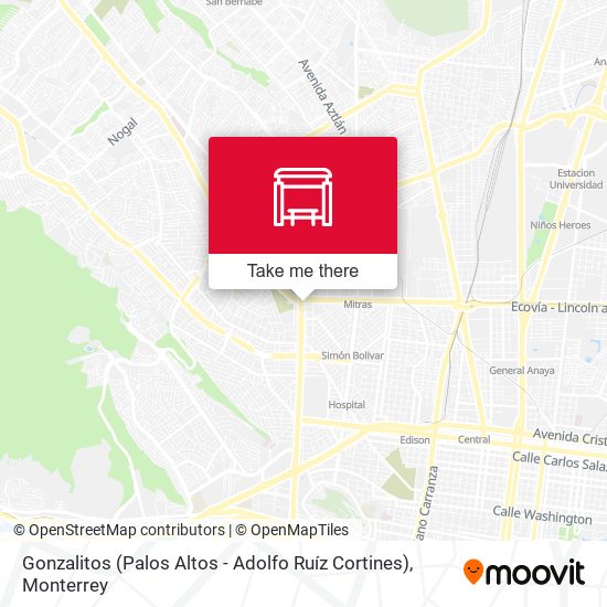 Gonzalitos (Palos Altos - Adolfo Ruíz Cortines) map