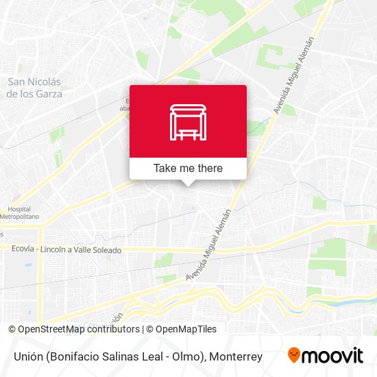 Unión (Bonifacio Salinas Leal - Olmo) map