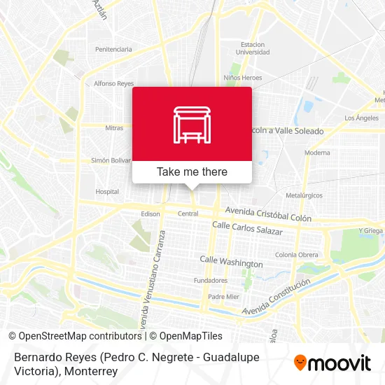 Mapa de Bernardo Reyes (Pedro C. Negrete - Guadalupe Victoria)