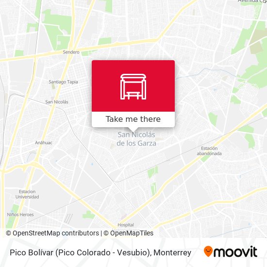 Pico Bolívar (Pico Colorado - Vesubio) map