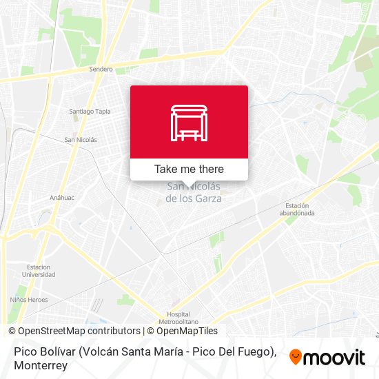 Pico Bolívar (Volcán Santa María - Pico Del Fuego) map