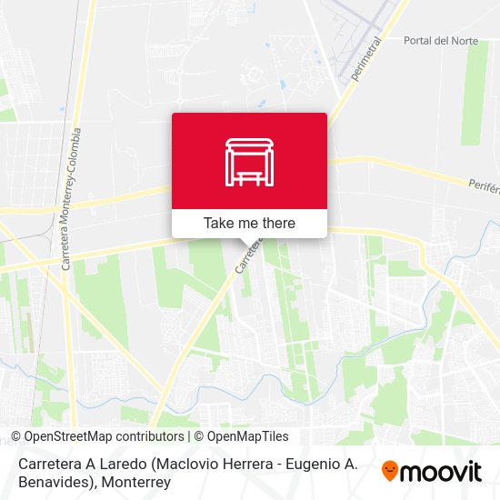 Mapa de Carretera A Laredo (Maclovio Herrera - Eugenio A. Benavides)