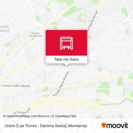 Mapa de Unión (Las Torres - Décima Sexta)
