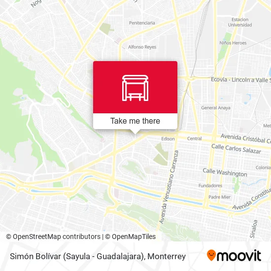 Mapa de Simón Bolívar (Sayula - Guadalajara)