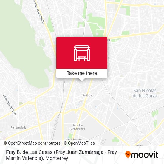 Fray B. de Las Casas (Fray Juan Zumárraga - Fray Martín Valencia) map