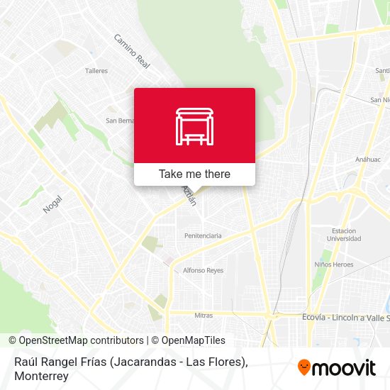 Raúl Rangel Frías (Jacarandas - Las Flores) map