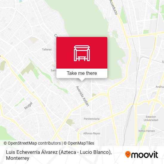 Mapa de Luis Echeverría Álvarez (Azteca - Lucio Blanco)