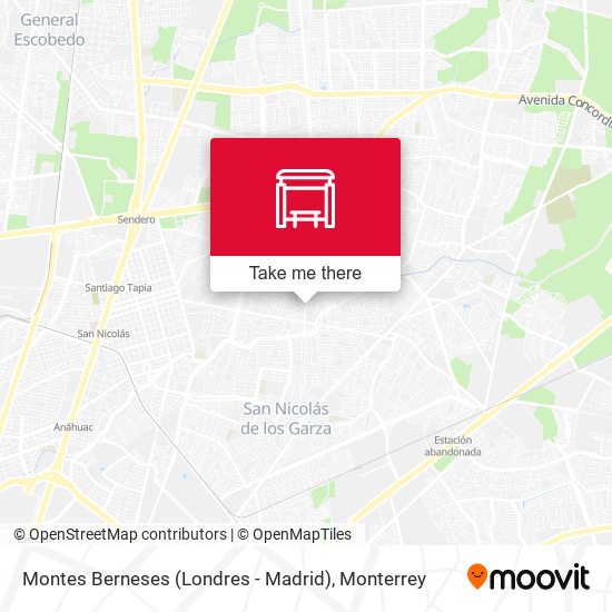 Mapa de Montes Berneses (Londres - Madrid)
