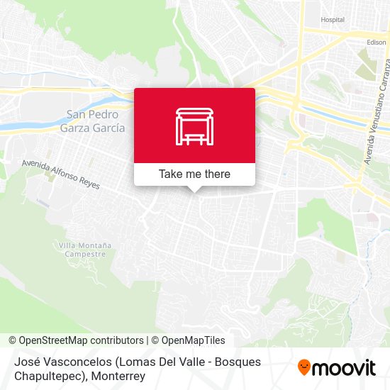 Mapa de José Vasconcelos (Lomas Del Valle - Bosques Chapultepec)