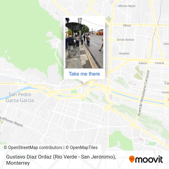 Mapa de Gustavo Díaz Ordaz (Río Verde - San Jerónimo)