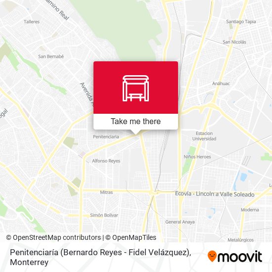Penitenciaría (Bernardo Reyes - Fidel Velázquez) map