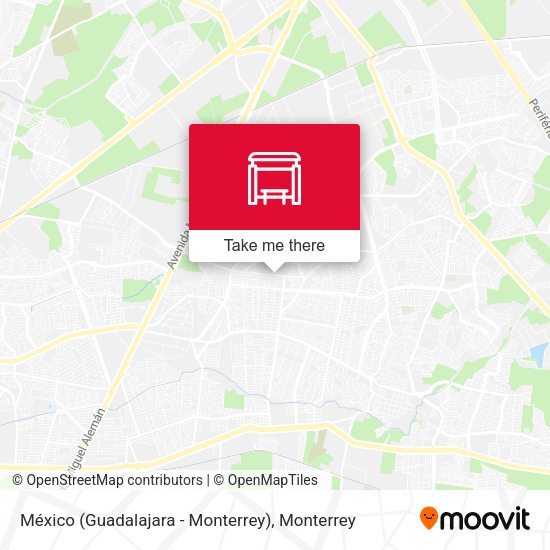 Mapa de México (Guadalajara - Monterrey)