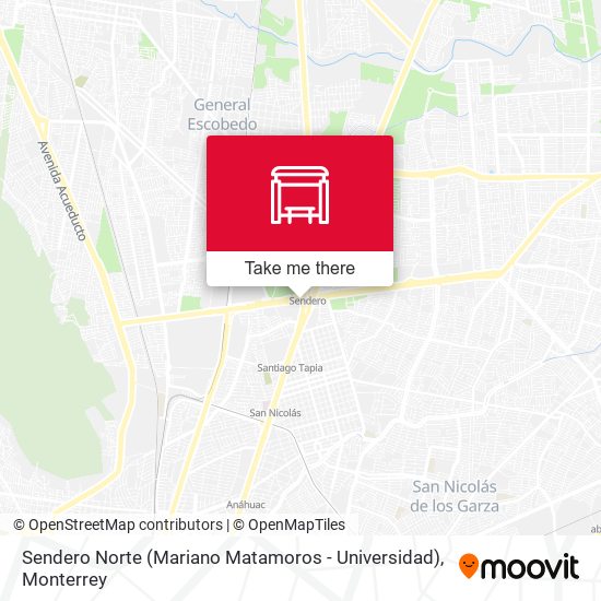 Sendero Norte (Mariano Matamoros - Universidad) map