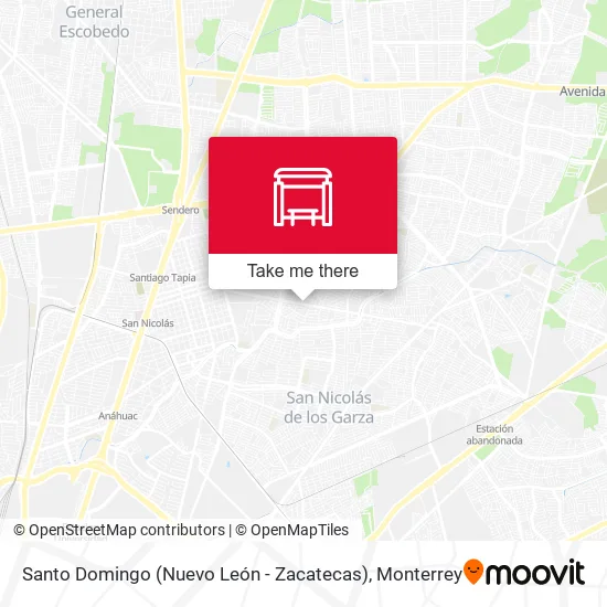 Mapa de Santo Domingo (Nuevo León - Zacatecas)