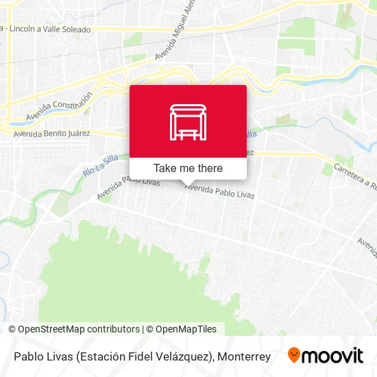 Mapa de Pablo Livas (Estación Fidel Velázquez)
