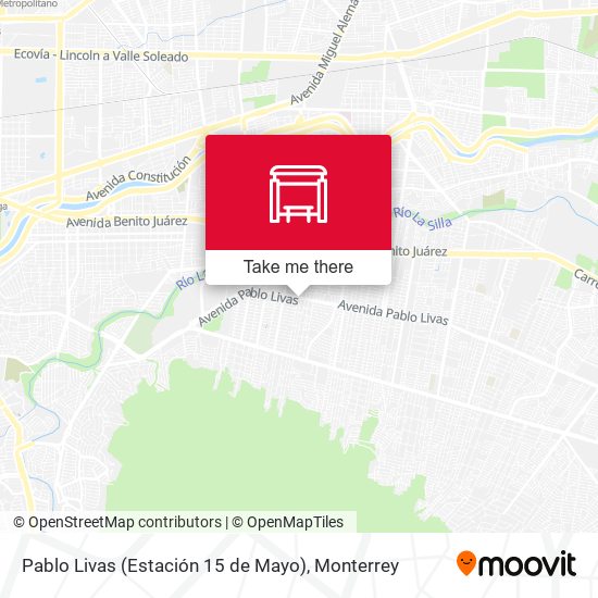 Mapa de Pablo Livas (Estación 15 de Mayo)